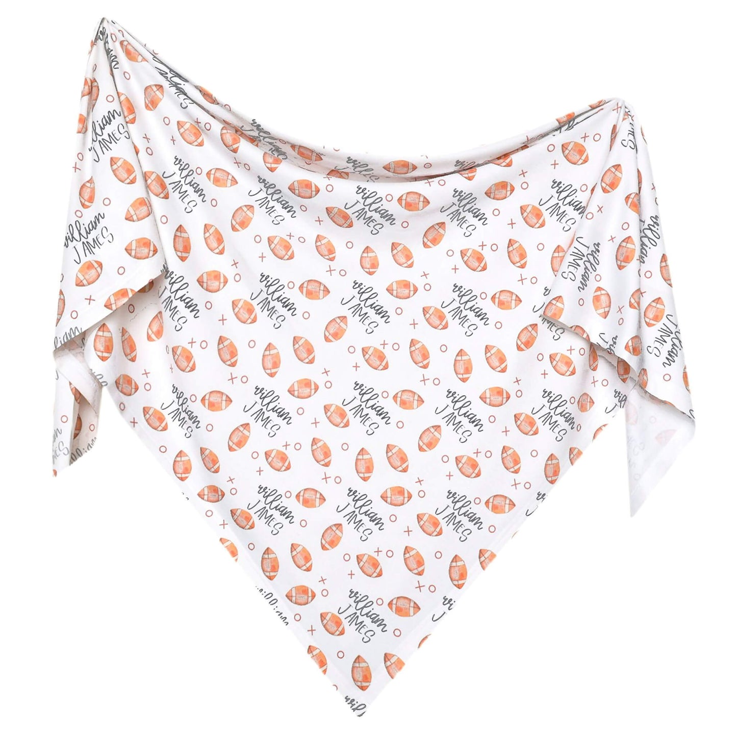 Personalized Baby Name Swaddle Blanket - Football