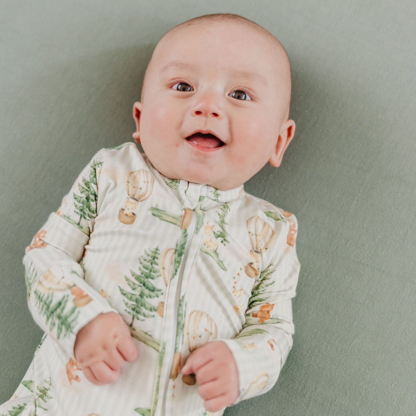 Bamboo Zip-Up Footie Pajama - Forest Explorer