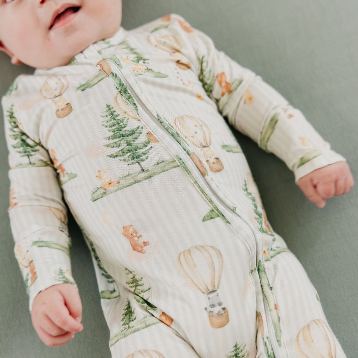 Bamboo Zip-Up Footie Pajama - Forest Explorer