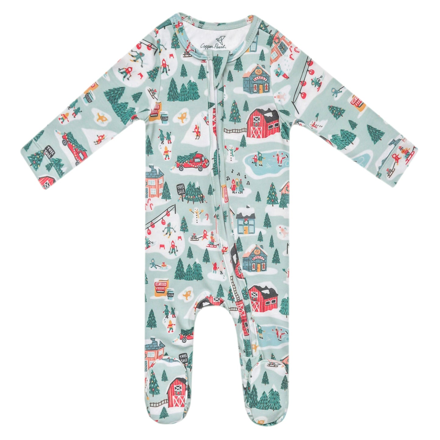 Zip-Up Footie Pajama - Snowy Slopes