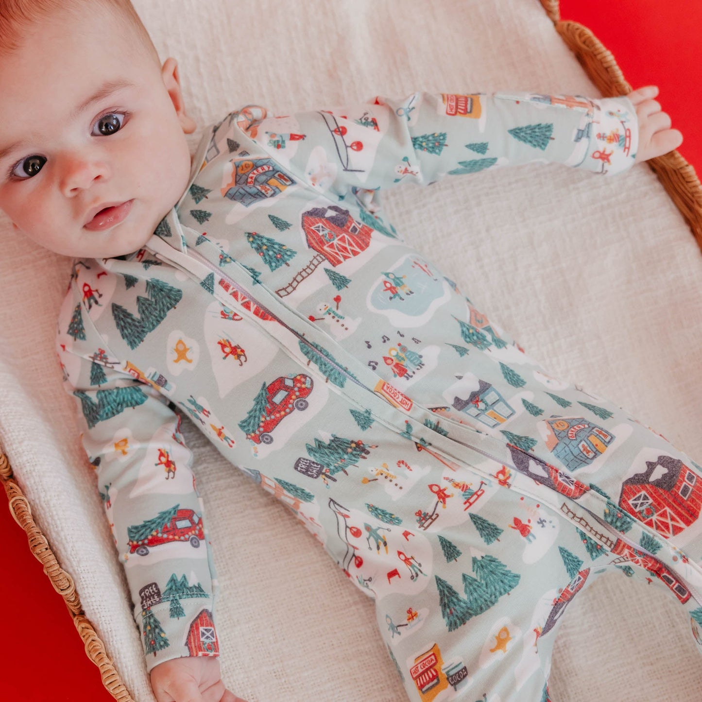Zip-Up Footie Pajama - Snowy Slopes